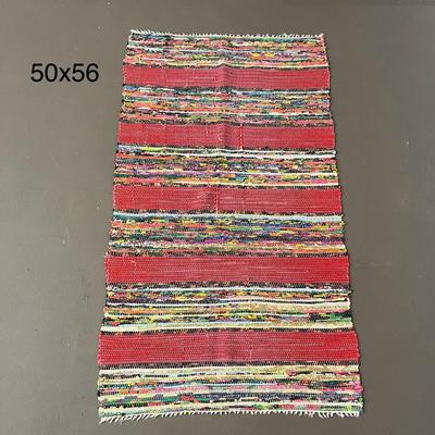 Rectangular Handmade Multicolor Cotton Rug