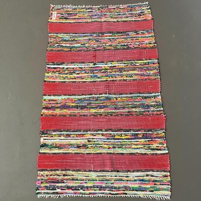 Rectangular Handmade Multicolor Cotton Rug