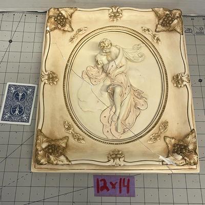 Vintage Alexander Backer Co Chalkware Plaque Wall Hanging Art