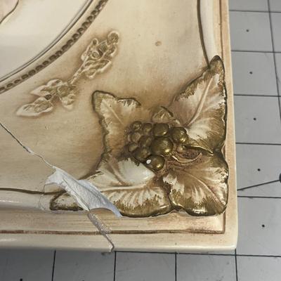 Vintage Alexander Backer Co Chalkware Plaque Wall Hanging Art