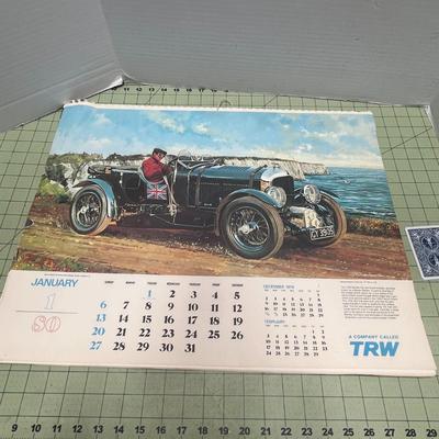 Trw Calendar Grand Prix Antique Race Car Art Rare Artwork Graphic Arts