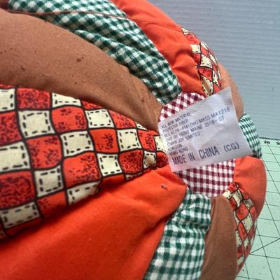 Patch work pumpkin & autumn flower swag