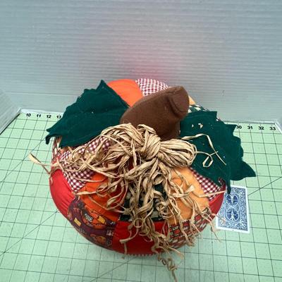 Patch work pumpkin & autumn flower swag
