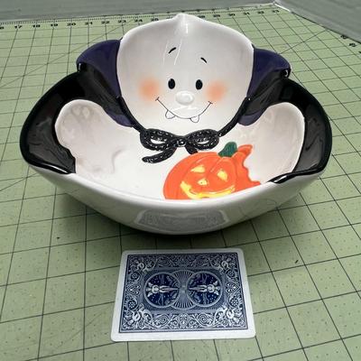 Halloween Treat Plastic Bucket & Halloween Hallmark Ghostula Ghost