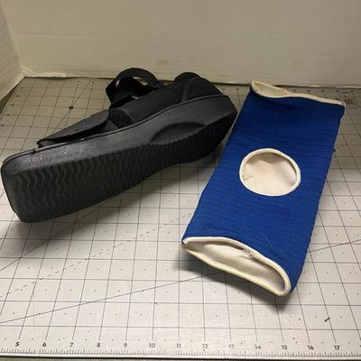 Forefoot Pressure Relief Shoe, Knee brace and leg mover assist