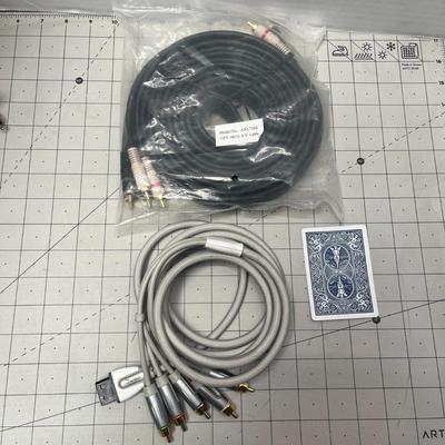 Lot Of Assorted A/v Audio Video Rca Cables Red White Yellow Blue Green Pin