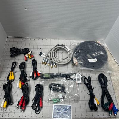 Lot Of Assorted A/v Audio Video Rca Cables Red White Yellow Blue Green Pin