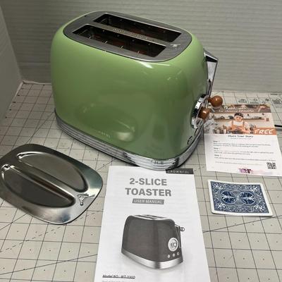2 Slice Toaster, Kitchmix Retro Stainless Steel Bread Toasters