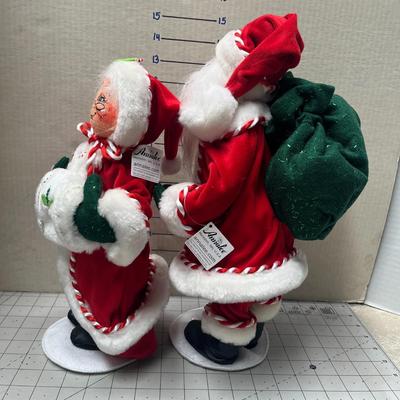 Annalee Santa Claus And Mrs Claus Dolls