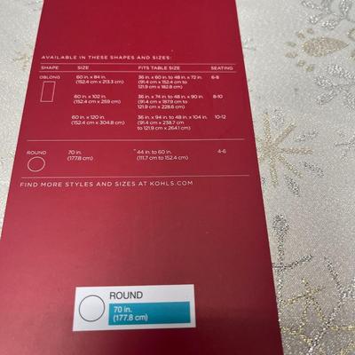 St Nicholas Glittery Silver Snowflake Tablecloth 70" Round