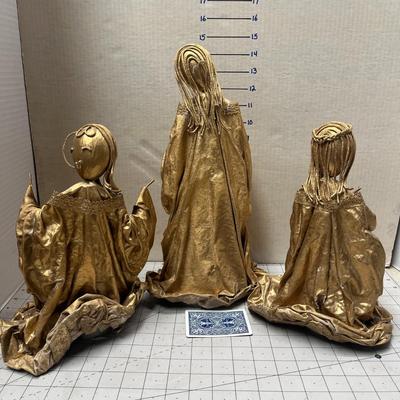 Bronze Colorpaper Mache 3pc Manger set
