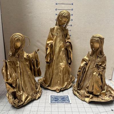 Bronze Colorpaper Mache 3pc Manger set