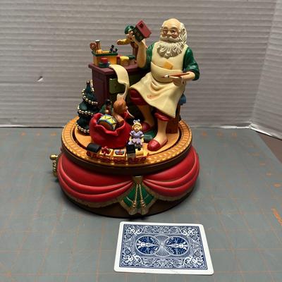Vintage 1992 Santa's Best Animated Music Box Christmas Santa Claus Wind Up