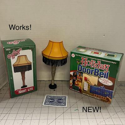 Holiday Door Bell With Christmas Story Movie Leg Lamp Night light Plug