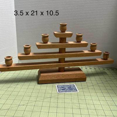 Candle Natural Wood Handmade Holder, Brown
