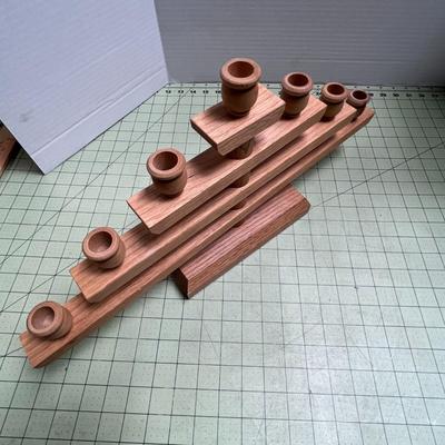Candle Natural Wood Handmade Holder, Brown