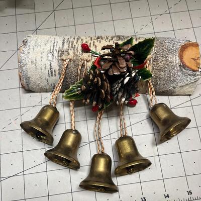 Vintage Criterion Yule Log Bell Ringer For Doors And Decorations