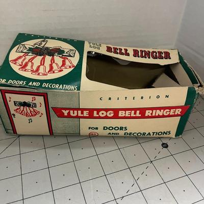 Vintage Criterion Yule Log Bell Ringer For Doors And Decorations