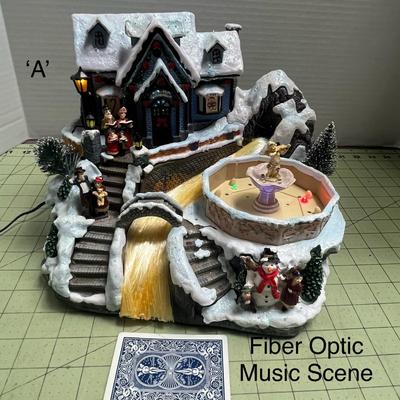 Avon Fiber Optic Musical Fountain Christmas Village ‘A’