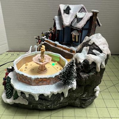 Avon Fiber Optic Musical Fountain Christmas Village ‘A’