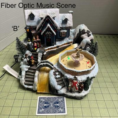 Avon Fiber Optic Musical Fountain Christmas Village ‘B’