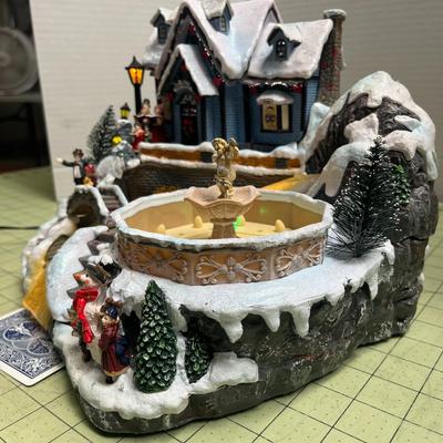 Avon Fiber Optic Musical Fountain Christmas Village ‘B’