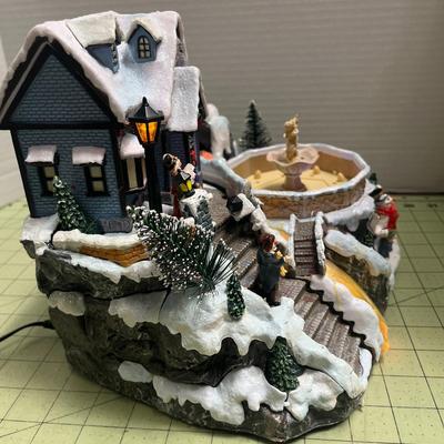 Avon Fiber Optic Musical Fountain Christmas Village ‘B’