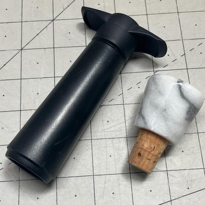 3 Wine Glasses, Marble Cork and Wine opener
