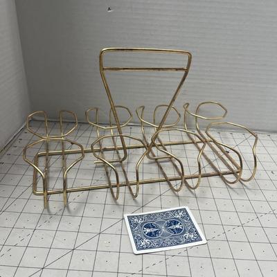 Brass Glass Tumbler Carrier Glass Caddy Holder Rack Holds 8 Atomic Mcm Design