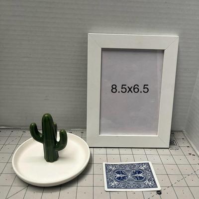 White Picture Frame, Small Mirror and Decor