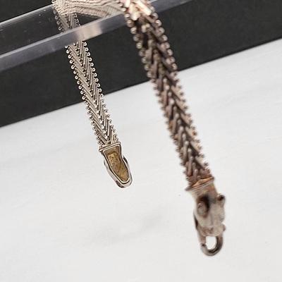 Milor Italy Double Cougar Chevron Sterling Silver Bracelet 17.5gr