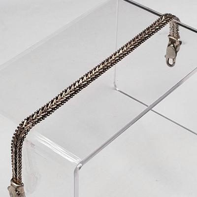Milor Italy Double Cougar Chevron Sterling Silver Bracelet 17.5gr