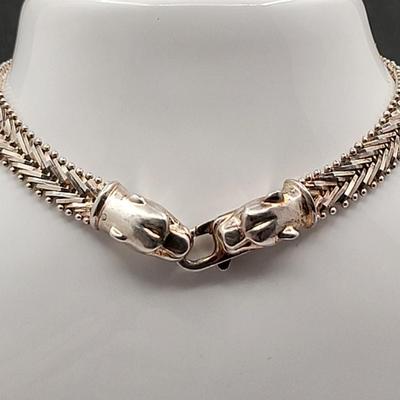 Milor Italy Double Cougar Chevron Sterling Silver Bracelet 17.5gr