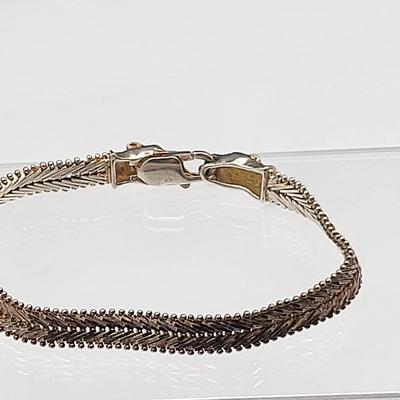 Milor Italy Double Cougar Chevron Sterling Silver Bracelet 17.5gr