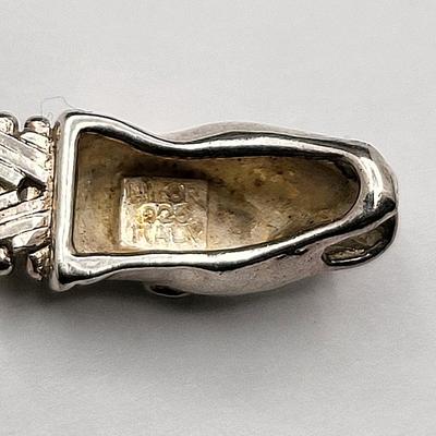 Milor Italy Double Cougar Chevron Sterling Silver Bracelet 17.5gr