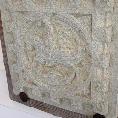 Concrete Tile Mounted On Wood Hanging Decor From Spain