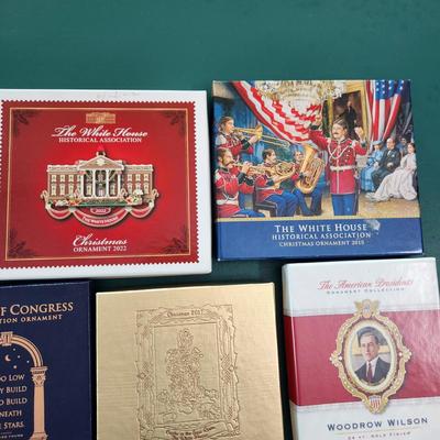 Mixed Lot of 11 White House ,Presidents Library of Congress Christmas Ornaments