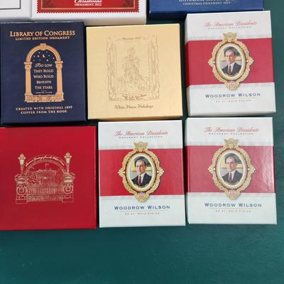 Mixed Lot of 11 White House ,Presidents Library of Congress Christmas Ornaments