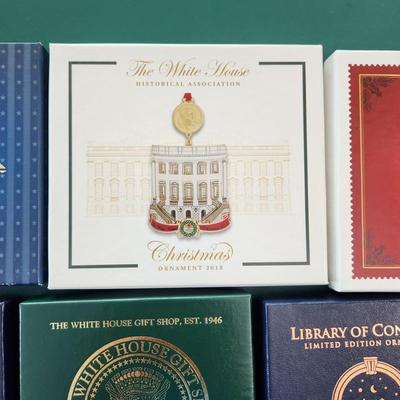 Mixed Lot of 11 White House ,Presidents Library of Congress Christmas Ornaments