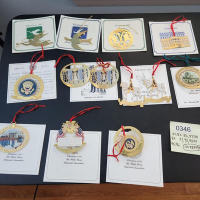 Lot of 12 White House Christmas Ornaments 1980's 1990's
