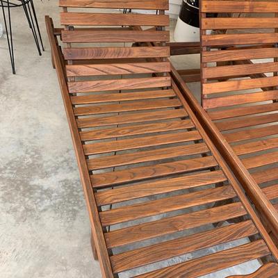 PAIR Patio Chaise Lounge Chairs w/ Cushions