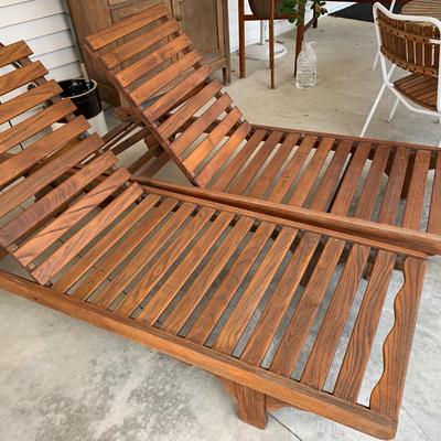 PAIR Patio Chaise Lounge Chairs w/ Cushions