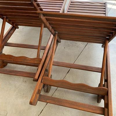PAIR Patio Chaise Lounge Chairs w/ Cushions