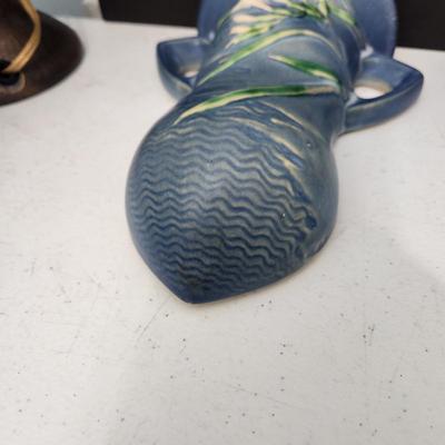 2 Vintage Rossville Pottery Wall Pocket and Bleeding Heart Vase