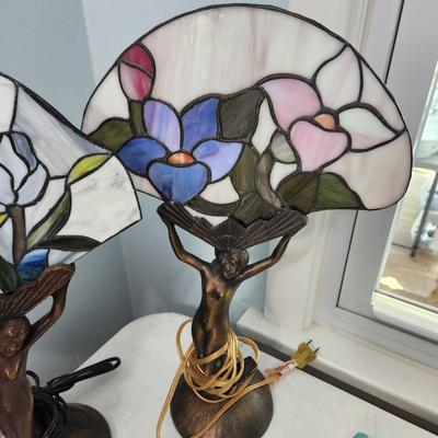 3 Table Lamps Tiffany Style Art Deco