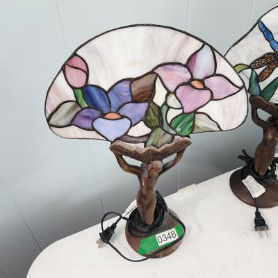 3 Table Lamps Tiffany Style Art Deco