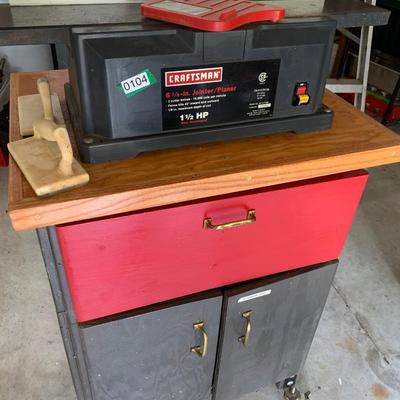Craftsman Jointer Planer Mounted On Shop Cupboard/Stand w/ casters