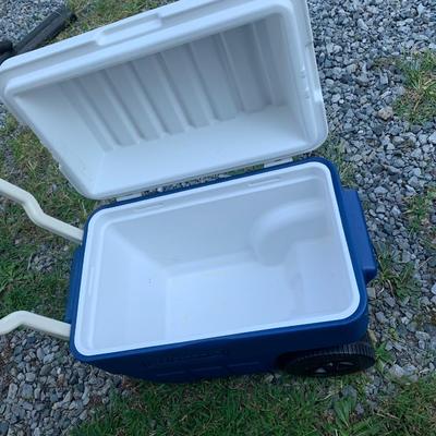 Large Coleman Cooler On Wheels W/ Handle