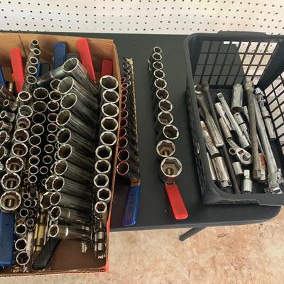 Large Socket Wrench / Sockets Lot