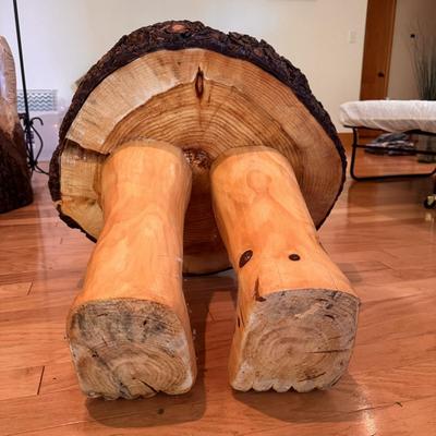 Unique Wooden Side Table with Carved Legs, Custom & Locally Made (LLR-DZ)